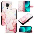 For Xiaomi Redmi 10X 4G PT003 Marble Pattern Flip Leather Phone Case(Rose Gold) - 1