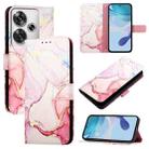 For Xiaomi Poco F6 PT003 Marble Pattern Flip Leather Phone Case(Rose Gold) - 1