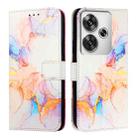 For Xiaomi Poco F6 PT003 Marble Pattern Flip Leather Phone Case(Galaxy Marble White) - 2