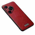 For Huawei Pura 70 Pro / 70 Pro+ SULADA Shockproof TPU + Handmade Leather Phone Case(Red) - 1