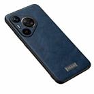 For Huawei Pura 70 SULADA Shockproof TPU + Handmade Leather Phone Case(Blue) - 1