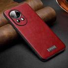 For Huawei nova 12 / nova 13 SULADA Shockproof TPU Hybrid Handmade Leather Phone Case(Red) - 1