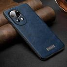 For Huawei nova 12 / nova 13 SULADA Shockproof TPU Hybrid Handmade Leather Phone Case(Blue) - 1