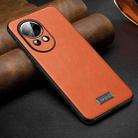 For Huawei nova 12 / nova 13 SULADA Shockproof TPU Hybrid Handmade Leather Phone Case(Orange) - 1