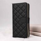 For Samsung Galaxy S21 5G Crossbody Rhombic Zipper Tower Buckle Leather Phone Case with Lanyard(Black) - 2