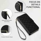 For Samsung Galaxy S21 5G Crossbody Rhombic Zipper Tower Buckle Leather Phone Case with Lanyard(Black) - 3