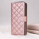For Samsung Galaxy S21+ 5G Crossbody Rhombic Zipper Tower Buckle Leather Phone Case with Lanyard(Rose Gold) - 2