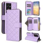 For Samsung Galaxy S21 Ultra 5G Crossbody Rhombic Zipper Tower Buckle Leather Phone Case with Lanyard(Purple) - 1