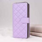 For Samsung Galaxy S21 Ultra 5G Crossbody Rhombic Zipper Tower Buckle Leather Phone Case with Lanyard(Purple) - 2