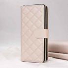 For Samsung Galaxy S21 Ultra 5G Crossbody Rhombic Zipper Tower Buckle Leather Phone Case with Lanyard(Beige) - 2