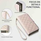 For Samsung Galaxy S21 Ultra 5G Crossbody Rhombic Zipper Tower Buckle Leather Phone Case with Lanyard(Beige) - 3