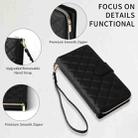 For Samsung Galaxy S22+ 5G Crossbody Rhombic Zipper Tower Buckle Leather Phone Case with Lanyard(Black) - 3