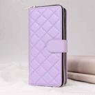 For Samsung Galaxy S22 Ultra 5G Crossbody Rhombic Zipper Tower Buckle Leather Phone Case with Lanyard(Purple) - 2