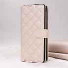 For Samsung Galaxy S22 Ultra 5G Crossbody Rhombic Zipper Tower Buckle Leather Phone Case with Lanyard(Beige) - 2