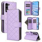 For Samsung Galaxy S23+ Crossbody Rhombic Zipper Tower Buckle Leather Phone Case with Lanyard(Purple) - 1