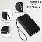 For Samsung Galaxy S23 FE 5G Crossbody Rhombic Zipper Tower Buckle Leather Phone Case with Lanyard(Black) - 3