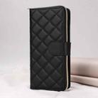 For Samsung Galaxy S24 5G Crossbody Rhombic Zipper Tower Buckle Leather Phone Case with Lanyard(Black) - 2