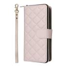 For Samsung Galaxy S25 5G Crossbody Rhombic Zipper Tower Buckle Leather Phone Case with Lanyard(Beige) - 2