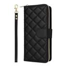 For Samsung Galaxy S25+ 5G Crossbody Rhombic Zipper Tower Buckle Leather Phone Case with Lanyard(Black) - 2