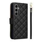For Samsung Galaxy S25+ 5G Crossbody Rhombic Zipper Tower Buckle Leather Phone Case with Lanyard(Black) - 3