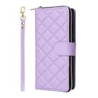 For Samsung Galaxy S25 Ultra 5G Crossbody Rhombic Zipper Tower Buckle Leather Phone Case with Lanyard(Purple) - 2