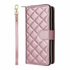 For Samsung Galaxy S25 Ultra 5G Crossbody Rhombic Zipper Tower Buckle Leather Phone Case with Lanyard(Rose Gold) - 2