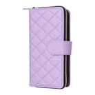 For Samsung Galaxy S25 Edge 5G Crossbody Rhombic Zipper Tower Buckle Leather Phone Case with Lanyard(Purple) - 2