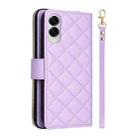 For Samsung Galaxy S25 Edge 5G Crossbody Rhombic Zipper Tower Buckle Leather Phone Case with Lanyard(Purple) - 3
