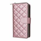 For Samsung Galaxy S25 Edge 5G Crossbody Rhombic Zipper Tower Buckle Leather Phone Case with Lanyard(Rose Gold) - 2