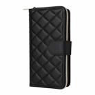 For Samsung Galaxy S25 Edge 5G Crossbody Rhombic Zipper Tower Buckle Leather Phone Case with Lanyard(Black) - 2