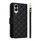 For Samsung Galaxy S25 Edge 5G Crossbody Rhombic Zipper Tower Buckle Leather Phone Case with Lanyard(Black) - 3