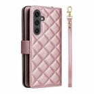For Samsung Galaxy S25 FE 5G Crossbody Rhombic Zipper Tower Buckle Leather Phone Case with Lanyard(Rose Gold) - 3