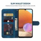 For Samsung Galaxy A32 4G Skin Feel Geometric Lines Leather Phone Case(Blue) - 3