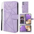 For Samsung Galaxy A32 5G Skin Feel Geometric Lines Leather Phone Case(Purple) - 1
