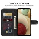 For Samsung Galaxy A12 Skin Feel Geometric Lines Leather Phone Case(Black) - 3