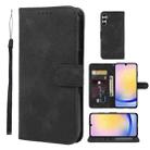 For Samsung Galaxy A25 5G Skin Feel Geometric Lines Leather Phone Case(Black) - 1