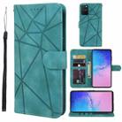 For Samsung Galaxy S10 Lite Skin Feel Geometric Lines Leather Phone Case(Green) - 1