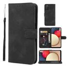 For Samsung Galaxy A02s US Skin Feel Geometric Lines Leather Phone Case(Black) - 1
