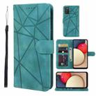 For Samsung Galaxy A02s US Skin Feel Geometric Lines Leather Phone Case(Green) - 1
