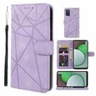 For Samsung Galaxy A03s US Skin Feel Geometric Lines Leather Phone Case(Purple) - 1