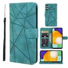 For Samsung Galaxy A13 5G Skin Feel Geometric Lines Leather Phone Case(Green) - 1