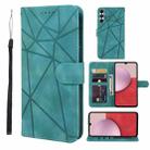 For Samsung Galaxy A14 5G / 4G Skin Feel Geometric Lines Leather Phone Case(Green) - 1