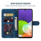 For Samsung Galaxy A22 4G Skin Feel Geometric Lines Leather Phone Case(Blue) - 3