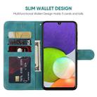 For Samsung Galaxy A22 4G Skin Feel Geometric Lines Leather Phone Case(Green) - 3