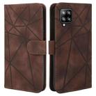 For Samsung Galaxy A22 4G Skin Feel Geometric Lines Leather Phone Case(Brown) - 2