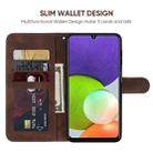For Samsung Galaxy A22 4G Skin Feel Geometric Lines Leather Phone Case(Brown) - 3