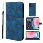 For Samsung Galaxy A24 4G Skin Feel Geometric Lines Leather Phone Case(Blue) - 1