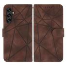 For Samsung Galaxy A24 4G Skin Feel Geometric Lines Leather Phone Case(Brown) - 2
