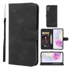For Samsung Galaxy A35 5G Skin Feel Geometric Lines Leather Phone Case(Black) - 1