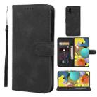 For Samsung Galaxy A51 5G Skin Feel Geometric Lines Leather Phone Case(Black) - 1